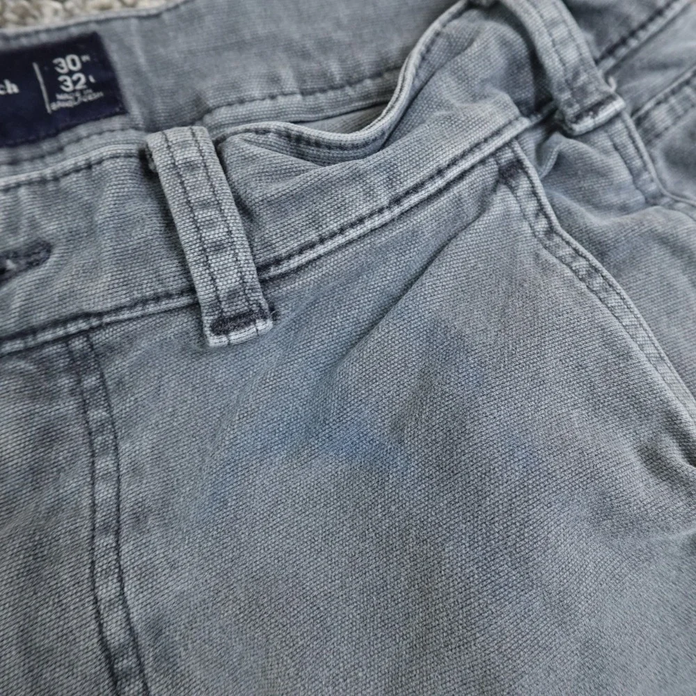 VTG Abercrombie Fitch Jeans Mens 30X32 Blue Gray Carpenter Pants Grunge 90Ss Y2K